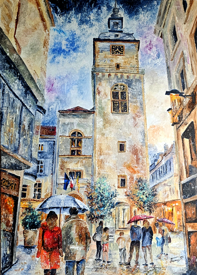 le beffroi sous la pluie